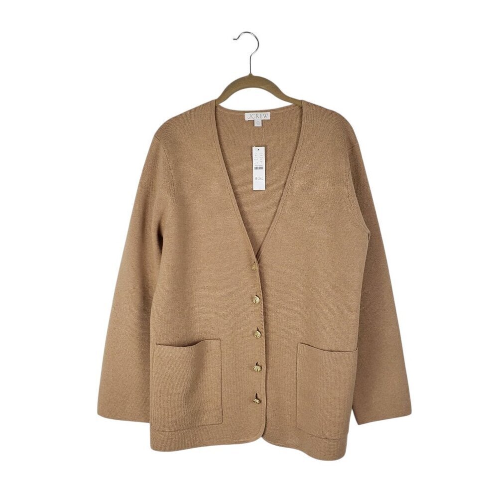 J Crew NWT Giselle V-Neck Sweater Blazer Cardigan Camel BV316 Womens Small